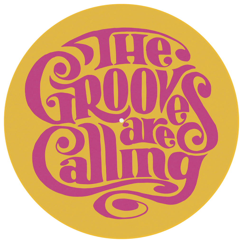 Serifs and Whiskey - The Grooves are Calling Yellow/Magenta - Felt Slip Mat