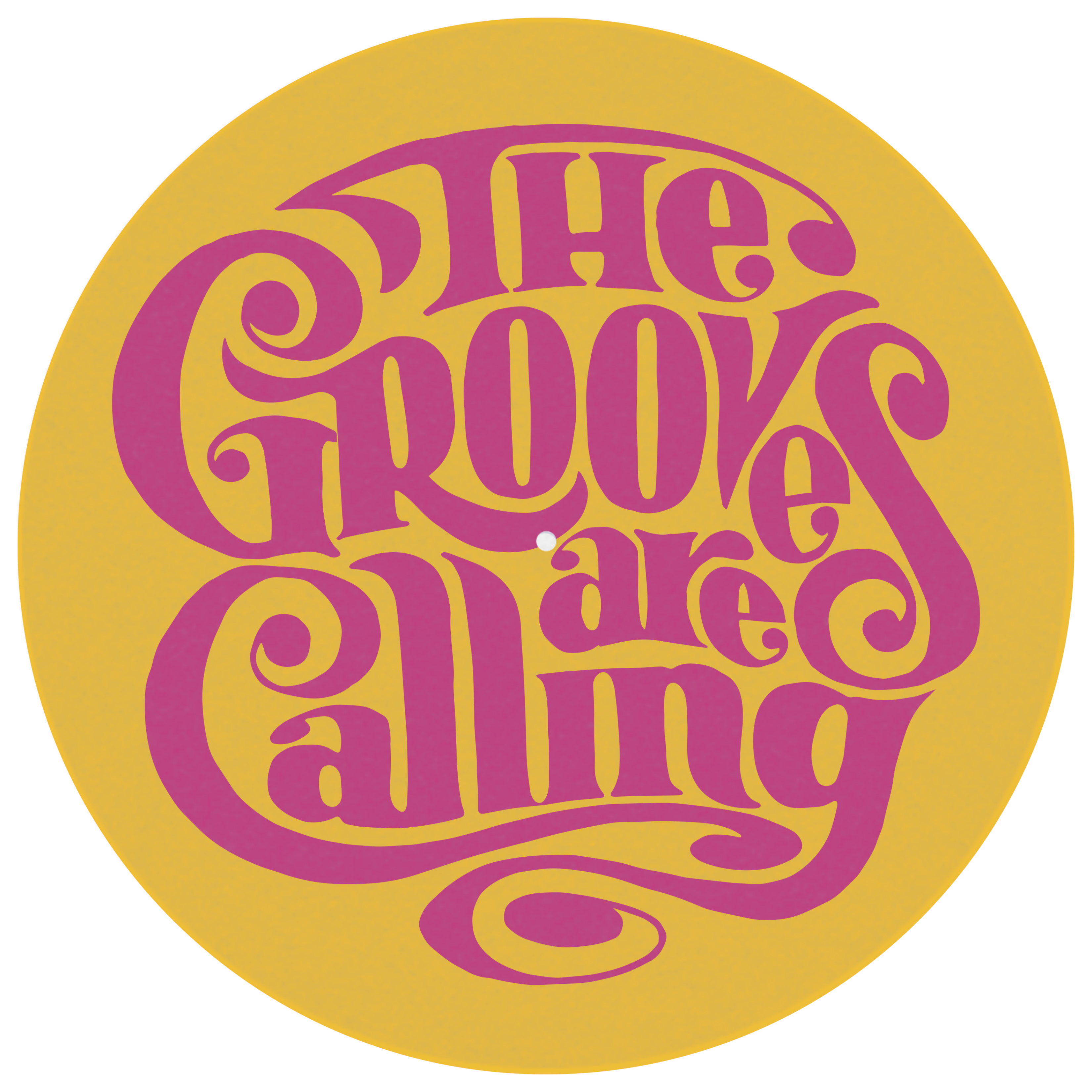 Serifs and Whiskey - The Grooves are Calling Yellow/Magenta - Felt Slip Mat
