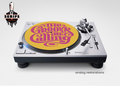 Serifs and Whiskey - The Grooves are Calling Yellow/Magenta - Felt Slip Mat
